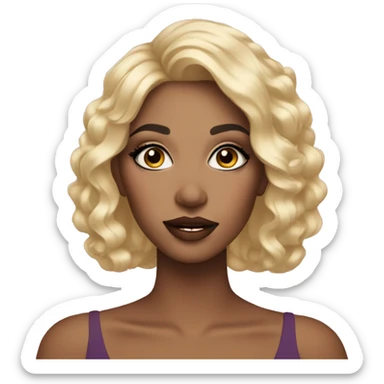 blonde girl in full glam makeup  sticker
