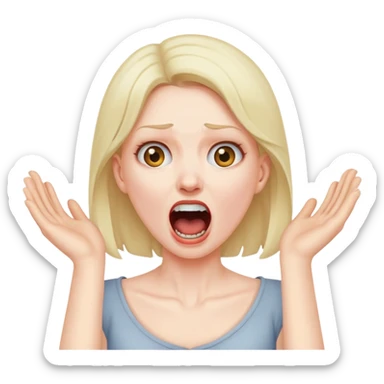 female with hands around neck screaming  sticker