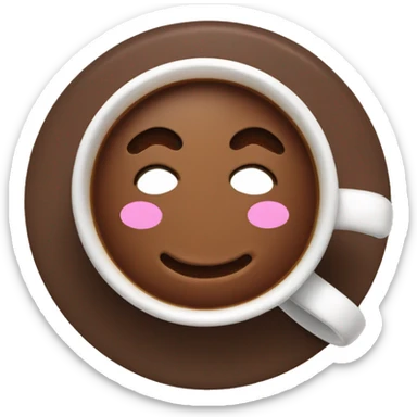 Brown Bow on a cup of hot chocolate  sticker