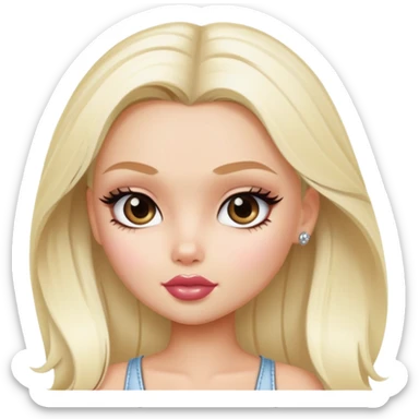 platinum blond, pretty beautiful bratz baddie sticker