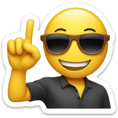 Smiley face with sunglasses and ok sign sticker