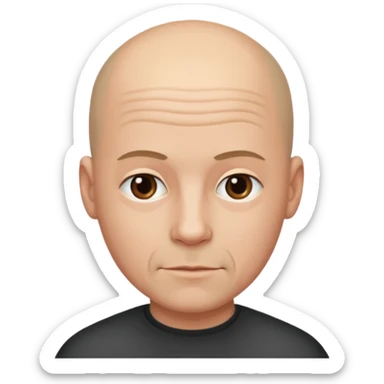 A bald man with thin on top sticker