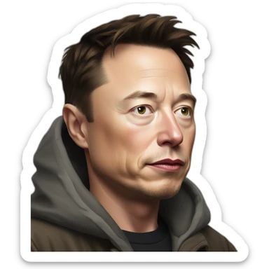 elon musk as homeless sticker