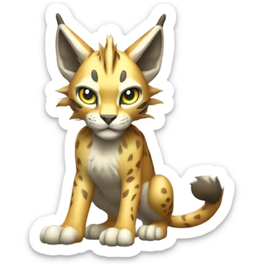 Electric-type Fakémon-Lynx full body sticker