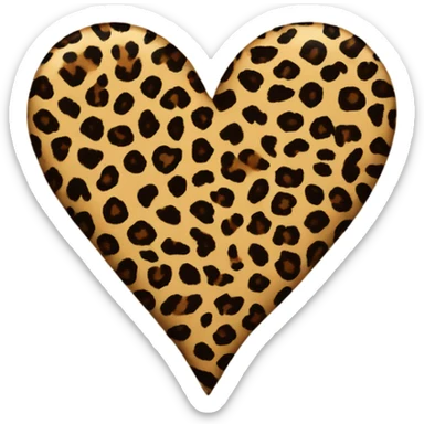 Leopard print heart sticker