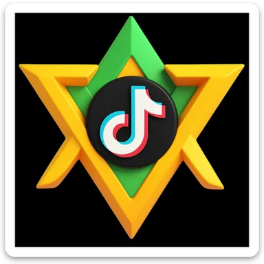 Add the TikTok icon to this ParadoX1 3D emoji logo, keeping it playful and eye-catching sticker