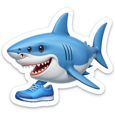 shark with blue shoes sticker