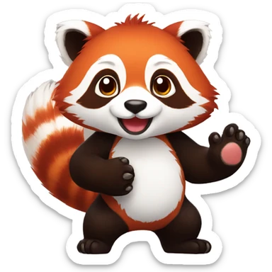 Red panda paws sticker
