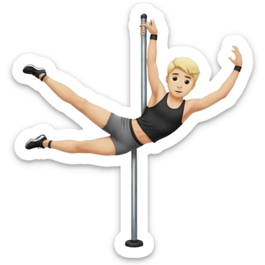 White guy with blonde hair pole dancing  sticker