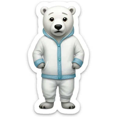 Polar bear in pajamas  sticker