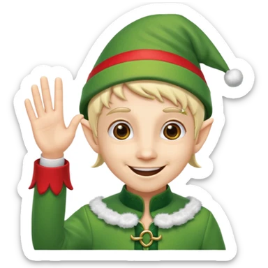 christmas elf wave sticker
