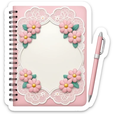 girly lace notebook sticker
