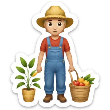 High resolution of  full body farmer sticker