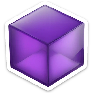 two purple cubes arranged diagonally in a large glass cube isometric view sticker