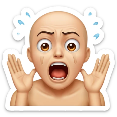 Horrified screaming and crying sticker