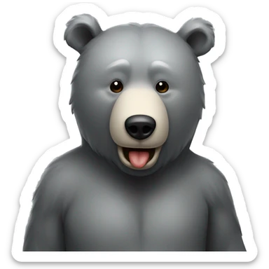 realistic-grey-bear-doing-air-kiss sticker