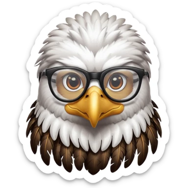 eagle with glasses sticker