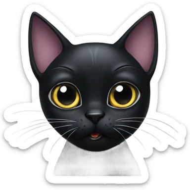 very Surprised black cat gothic sticker