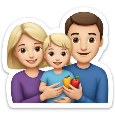happy famly: mother, father and child sticker