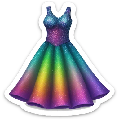 Colorful sparkly dress sticker