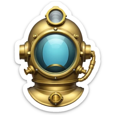 Simple emoji of The helmet of a diving suit sticker