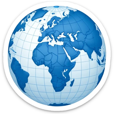 globe with blue meridians sticker