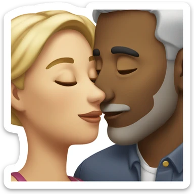 Man kissing woman forehead  sticker