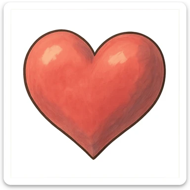 ghibli style heart with soft shading and whimsical feel sticker