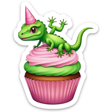 lizard with cupcake sticker