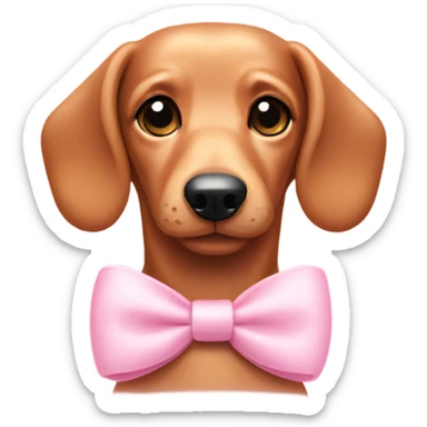 Sausage dog with a light pink bow sticker