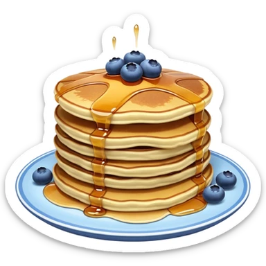 Blueberry pancakes with maple syrup sticker