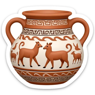 Chimu ceramic vessel with animal motifs sticker