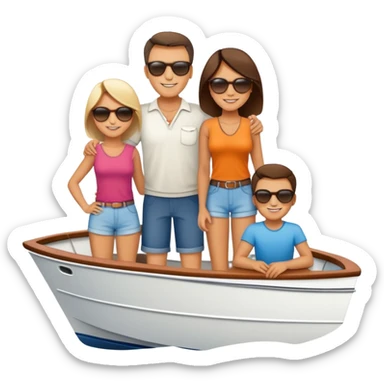 Family on a yacht sticker