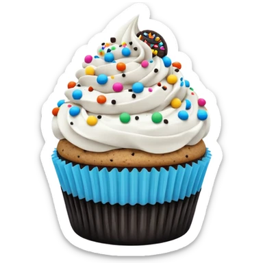 Cookies and cream cupcake with cookies and cream bites sticker