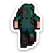 Person fleeing from danger, looking back in fear sticker