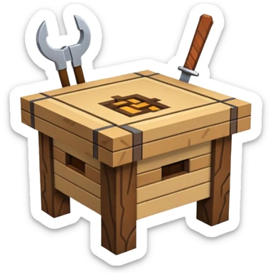 Minecraft crafting table sticker