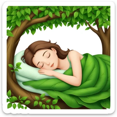Girl sleeping on trees  sticker