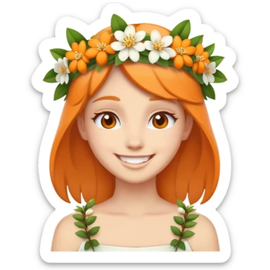orange blossom character  sticker