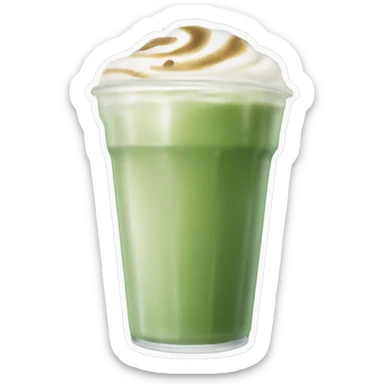 iced matcha latte with no whip cream  sticker