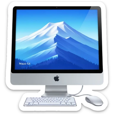 iMac G3 running macOS 26 Tahoe sticker