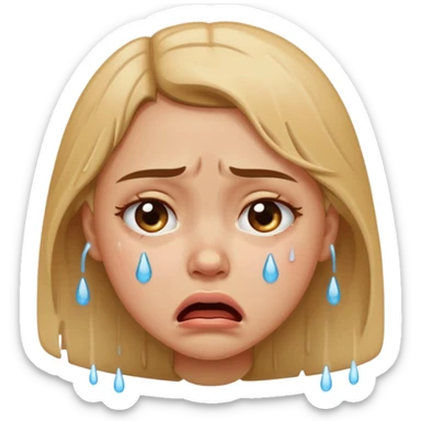girl crying mad sticker