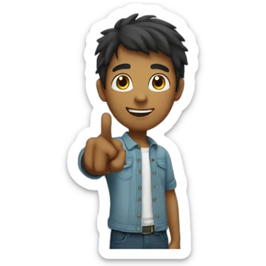 Boy pointing towards you sticker