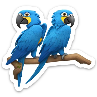 Two blue cute macaws￼ sticker