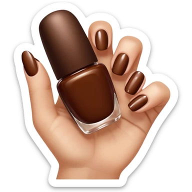 💅🏼 comme cet émoji, mais les ongles et le vernis en marron sticker