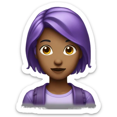 25 year old purple haired female sticker