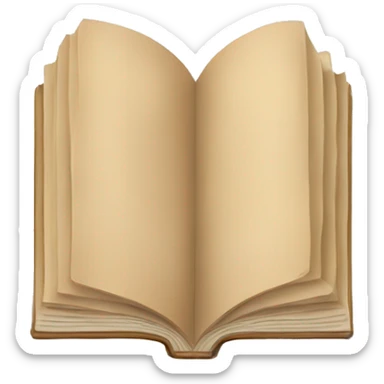 opened book with a beige cover sticker