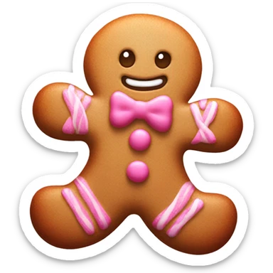 pink gingerbread man cute sticker