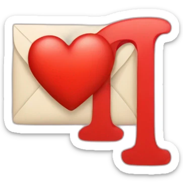 R letter with red heart  sticker