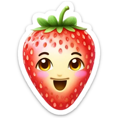 Cute sparkling strawberry  sticker