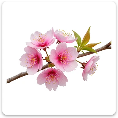 pink sakura cherry flower, remove background sticker